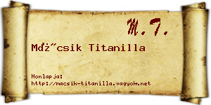 Mácsik Titanilla névjegykártya